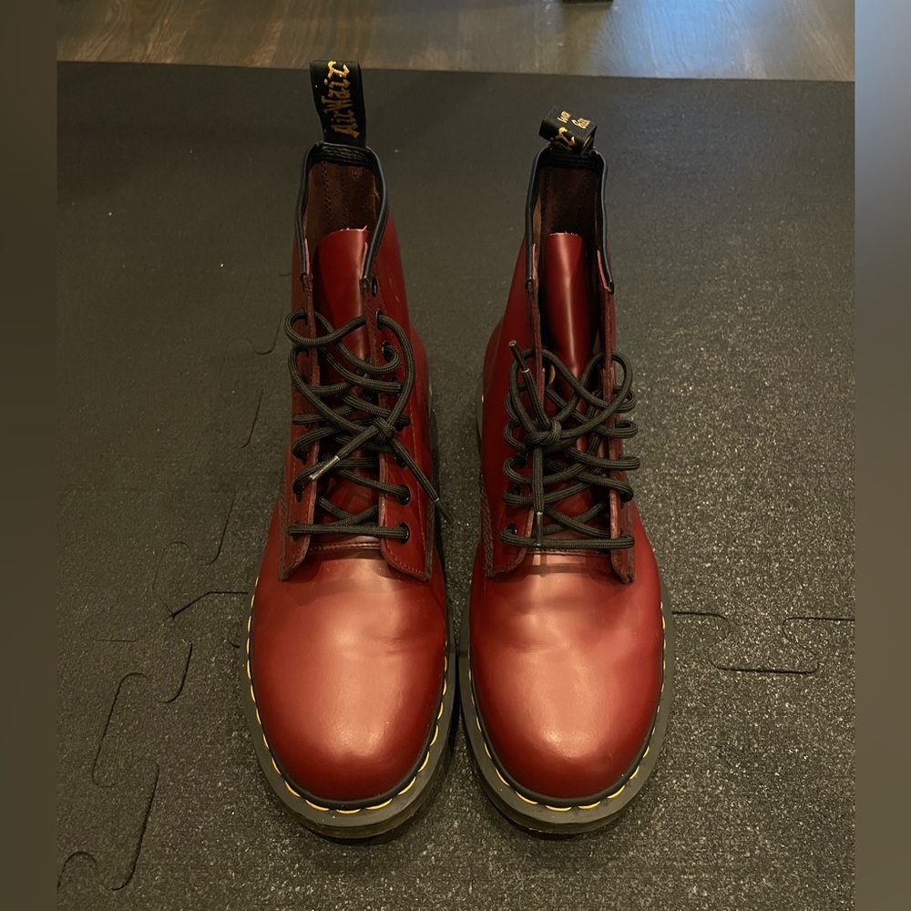 Dr. Martens burgundy lace up 1460 boots